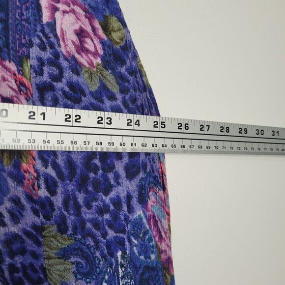 Vintage American Vintage II purple pink mixed print grunge maxi plus size dress - Picture 5 of 6